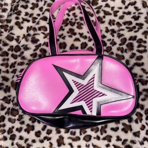 pink star design shoulder bag